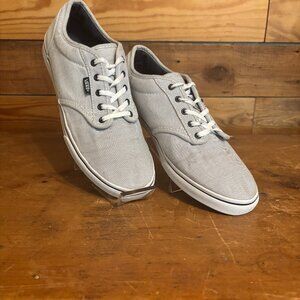 Ladies Blue and White Pinstripe VANS 9.5